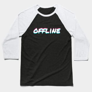 Offline Vaporwave Aesthetic Pastel 90s 80s Glitch Art Baseball T-Shirt